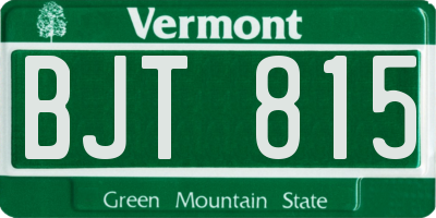 VT license plate BJT815