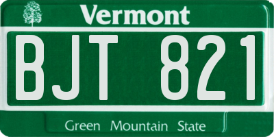 VT license plate BJT821