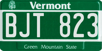 VT license plate BJT823