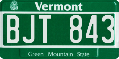 VT license plate BJT843