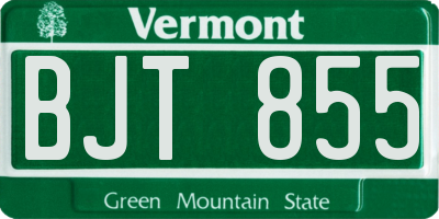 VT license plate BJT855