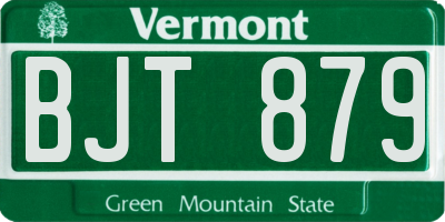 VT license plate BJT879