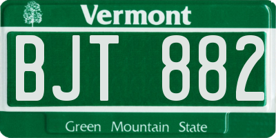 VT license plate BJT882