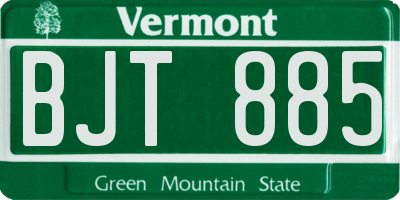 VT license plate BJT885