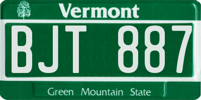 VT license plate BJT887