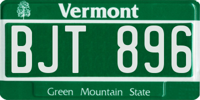 VT license plate BJT896