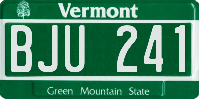 VT license plate BJU241