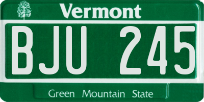 VT license plate BJU245