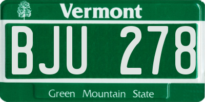 VT license plate BJU278