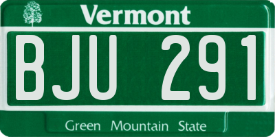 VT license plate BJU291
