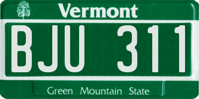 VT license plate BJU311