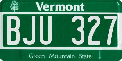 VT license plate BJU327