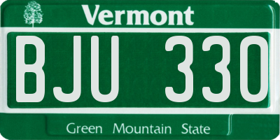VT license plate BJU330