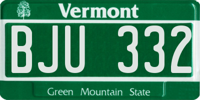 VT license plate BJU332