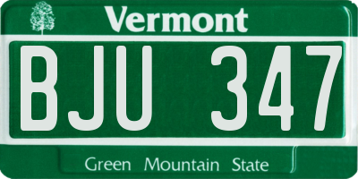 VT license plate BJU347