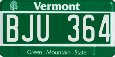 VT license plate BJU364