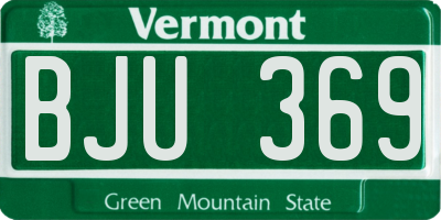 VT license plate BJU369
