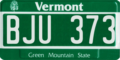 VT license plate BJU373