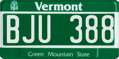 VT license plate BJU388