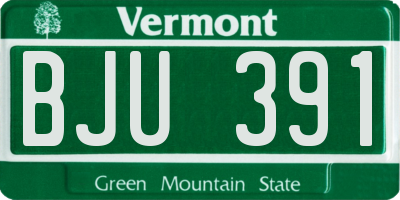 VT license plate BJU391