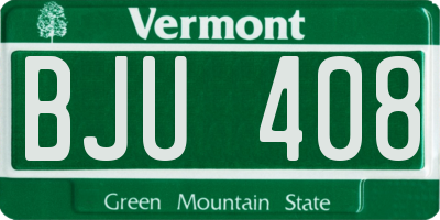 VT license plate BJU408