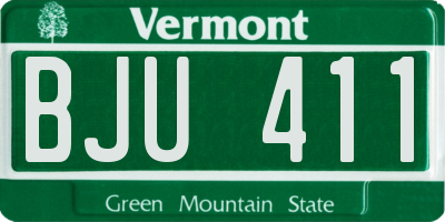 VT license plate BJU411