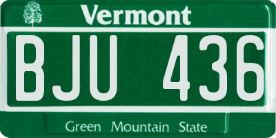VT license plate BJU436