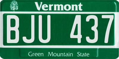 VT license plate BJU437