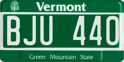 VT license plate BJU440
