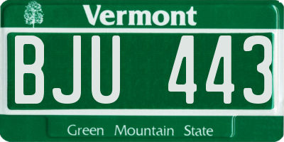 VT license plate BJU443