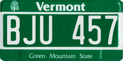 VT license plate BJU457