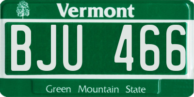 VT license plate BJU466