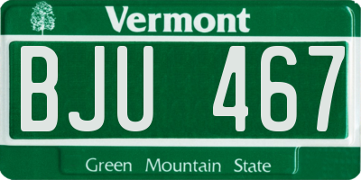 VT license plate BJU467