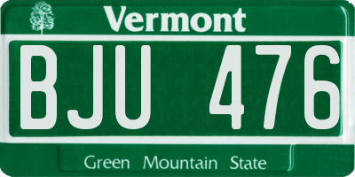 VT license plate BJU476