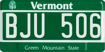 VT license plate BJU506
