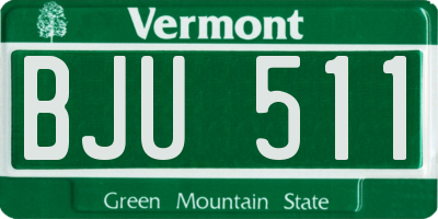 VT license plate BJU511