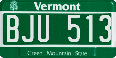 VT license plate BJU513