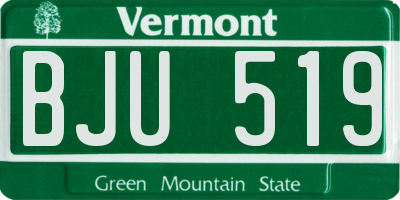 VT license plate BJU519