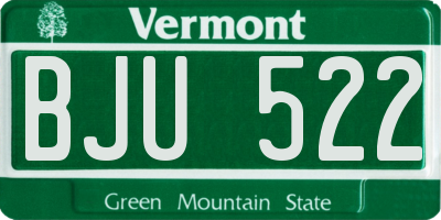 VT license plate BJU522
