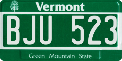 VT license plate BJU523