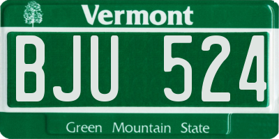 VT license plate BJU524