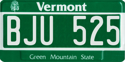 VT license plate BJU525