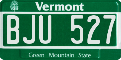 VT license plate BJU527