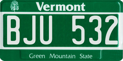 VT license plate BJU532