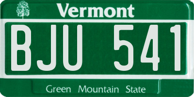 VT license plate BJU541