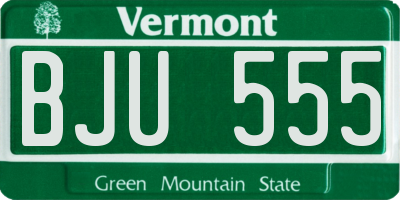 VT license plate BJU555