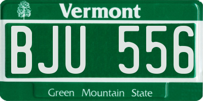 VT license plate BJU556