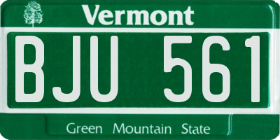 VT license plate BJU561