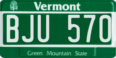 VT license plate BJU570