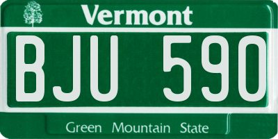 VT license plate BJU590